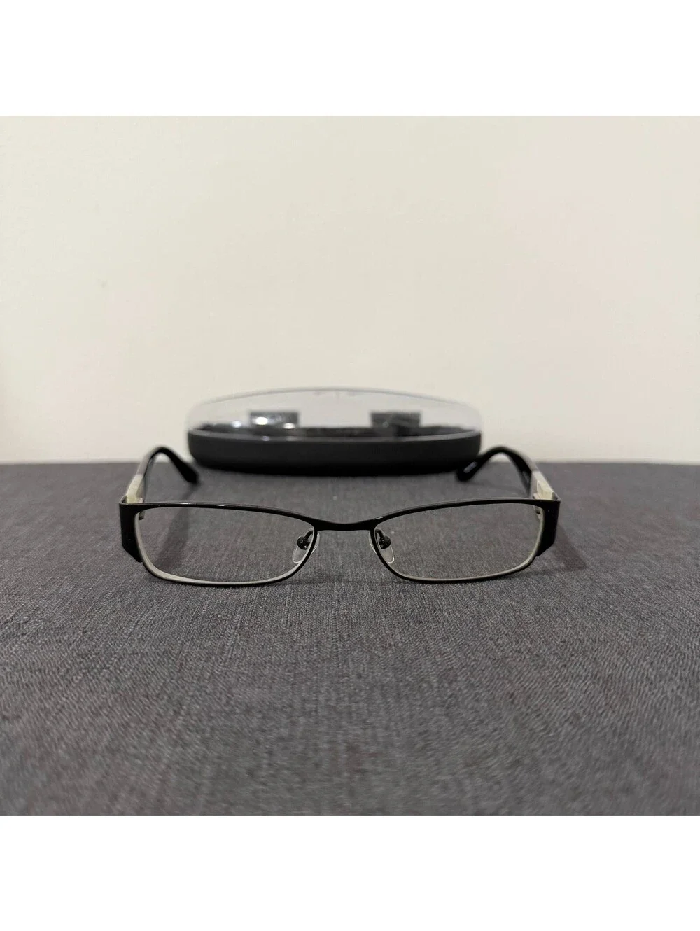 Armani Exchange AX 221 65Z Eyeglasses Frames Black Silver 52-16-135 w/ Case